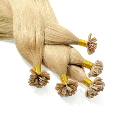 Abbildung von hair2heart Extensions Echthaar Bondings glatt 25 Strähnen 1g 40cm 9/31 lichtblond gold asch