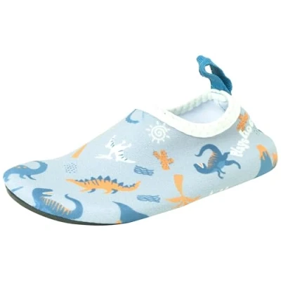 Abbildung von Playshoes Barfuß Schuhe Unisex Kinder Wassersportschuh, Dino Allover, 24/25 EU