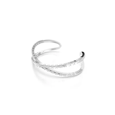Abbildung von Swarovski Hyperbola CUFF Armband silvercoloured, Damen, Größe: Small, Silver coloured