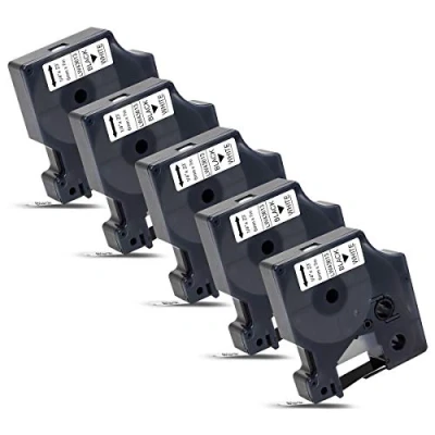 Abbildung von 5x Labelwell 6mm Kompatibel Schriftband für Dymo D1 43613 S0720780 Schwarz auf Weiß MobileLabeler 1978243 Labelwriter 450 Duo LabelManager 160 210D 360D 280 420P 500TS Labelpoint 250
