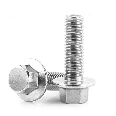 Abbildung von Flansch Sechskantschraube, 10pcs M8 Schraube mit Flansch, 304 Edelstahl Sechskant Kopf Schrauben, Scheibe Befestigungen Flanschschrauben(M8X25)