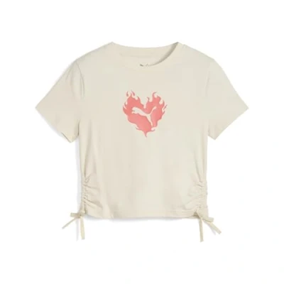 Abbildung von PUMA Mädchen Flaming Love Knotted Tee G T Shirts, Alpine Snow, 164