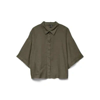 Abbildung von Vero Moda Hemdbluse »VMLINN LINEN 2/4 SHORT SHIRT WVN NOOS«