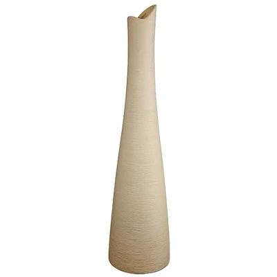 Abbildung von GILDE Deko Vase XL große Halsvase aus Keramik für einzelne Blüten Gräser Dekoration Weihnachten Geschenk Geburtstag Hochzeit Farbe: Creme Höhe 41 cm