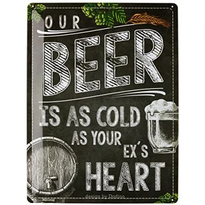 Abbildung von Dodino 30x40cm blechschilder COLD BEER, Dekoratives Wohnaccessoire, Schild bier, Bier schild, Deko Metallschild für alle Bar Theke oder Pub Besitzer