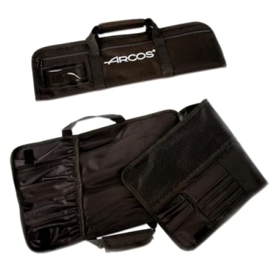 Abbildung von Arcos Messer Roll Bag Rolltasche zu 4 Stück 100% Polyester 460 x 275 mm Farbe Schwarz (Messer Nicht ENTHALTEN)