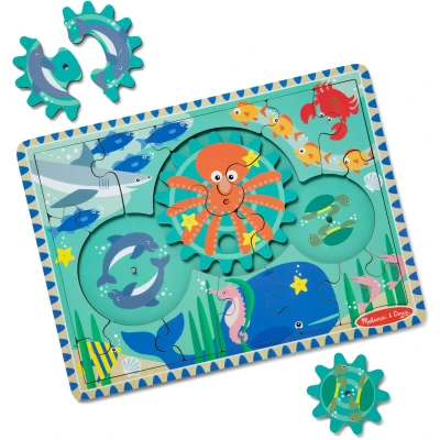 Abbildung von Melissa &amp; Doug Puzzle mit Zahnrädern Ozean 18 Teile
