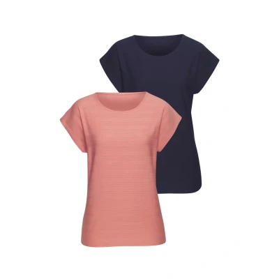 Abbildung von Vivance 2 PACK Tshirt basic Apricot navy, Damen, Größe: 32/34, navy