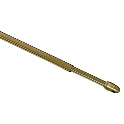 Abbildung von GARDINIA Vitragestange flachoval, Ausziehbar, Gardinenstange, Metall/Kunststoff, Messing, 40 65 cm, 2 Stück