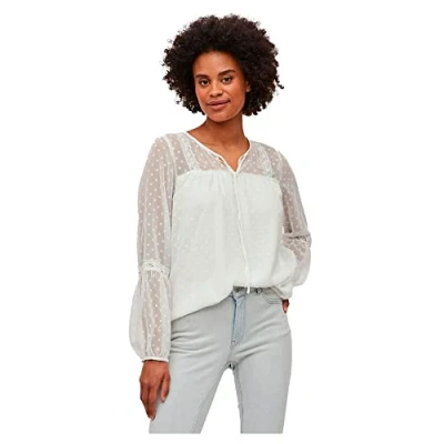 Abbildung von Vila Damen Viedee L/S Top/Su Noos Bluse 14079577,Snow White,36