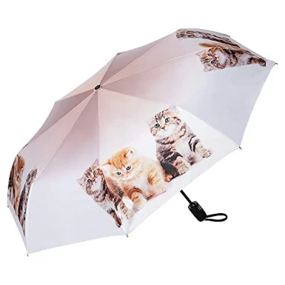 Abbildung von VON LILIENFELD Regenschirm Taschenschirm Katzen Trio Windfest Auf Zu Automatik Kätzchen Kinderschirm Stabil Leicht Kompakt