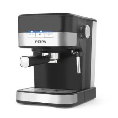 Abbildung von Petra PT4623VDEEU7 Pro Barista Kaffeemaschine 1,5 Liter, siebträgermaschine, Espressomaschinen, Milchaufschäumer, Italienisch 15 Bar, Für 1 or 2 Tassen, Single/Double Shot, Cappuccino, 850W, BPA Frei
