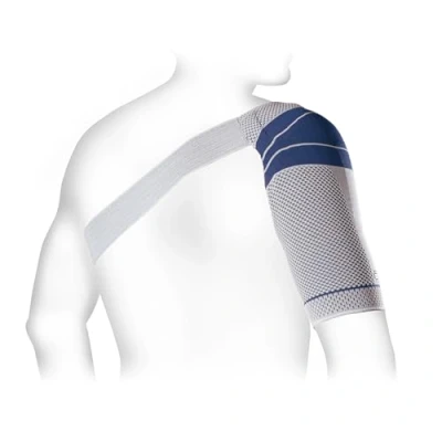 Abbildung von BAUERFEIND OmoTrain S Schulterbandage, Titan, rechts, Größe 4