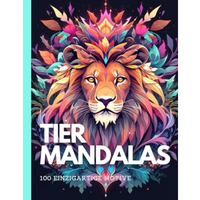 Abbildung von Tier Mandala Malbuch für Jugendliche und Erwachsene: 100 Einzigartige Motive zur Entspannung Kreativität Ideal Tierliebhaber &amp; Fans Stressabbau durch Ausmalen