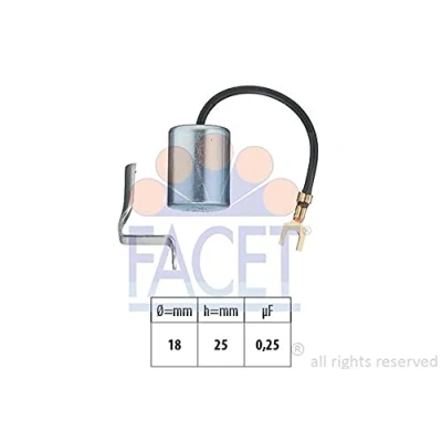 Abbildung von FACET 0.0617 Kondensator, Zündanlage Made in Italy OE Equivalent FIAT: 132