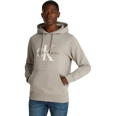Abbildung von Calvin Klein Jeans Seasonal Monologo Regular Hoodie Sweatshirt, Herren, Größe: Medium, Rock ridge