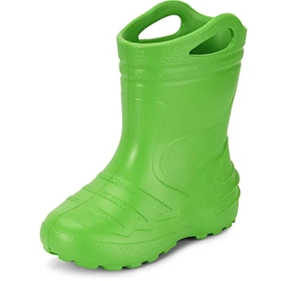 Abbildung von Ladeheid Gummistiefel Kinder federleichte Eva Regenschuhe Bequeme und leichte Regenstiefel perfekt für Frühling Sommer KL051 S (Grün, 32 EU)