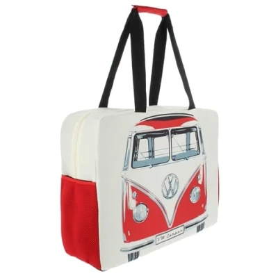 Abbildung von BRISA VW Collection Volkswagen Große Einkaufs Tasche Tüte, Shopper Bag, Strand (Bus Front/Rot)