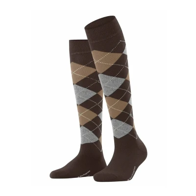 Abbildung von Burlington Damen Kniestrümpfe Marylebone W KH Wolle lang gemustert 1 Paar, Braun (Dark Brown 5235) neu umweltfreundlich, 36 41