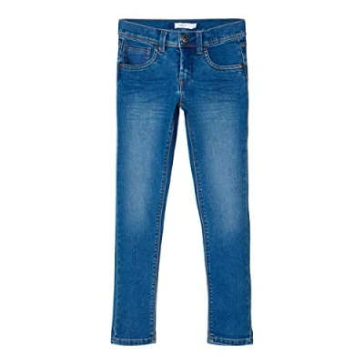 Abbildung von Name it Nkmrobin Dnmtax PANT Jeans Slim Fit für Kinder, Größe: 158, Blue denim