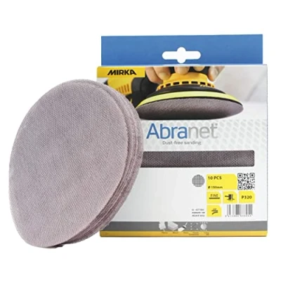 Abbildung von Mirka Abranet Netzschleifscheiben Ø 150mm Klett / Korn P320 10 Stk AE241F1032 Für alle Exzenterschleifer und Schleifmaschinen geeignet zum Schleifen von Holz, Spachtel, Lack, Kunststoff