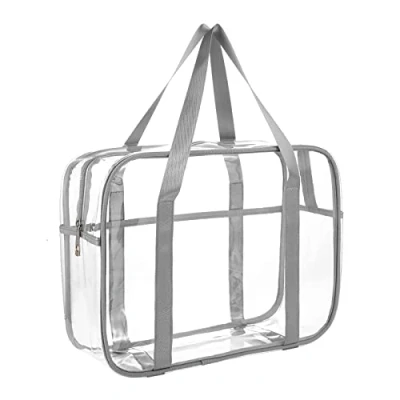 Abbildung von ONEGenug Transparent Kulturbeutel Durchsichtige Tragetasche Reisetaschen PVC Kulturtasche Reise Organizer Tasche wasserdichte Wickeltasche Handtasche Mommy 36cm*15cm*28cm