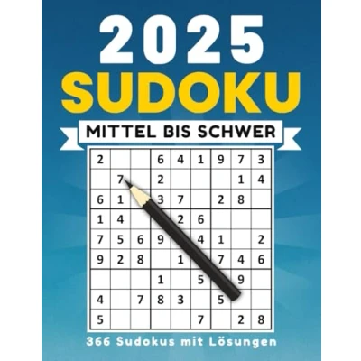 Abbildung von Sudoku Mittel bis Schwer 2025: Rätsel Kalender für Erwachsene und Senioren als Geschenk mit 366 Große Sudokus
