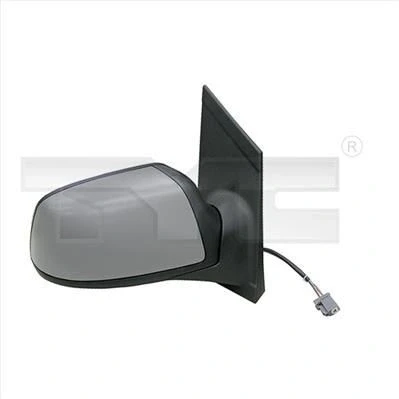 Abbildung von Außenspiegel Tyc 310 0082 links grundiert schwarz konvex, beheizbar, für elektr.Spiegelverstellung FORD: Focus 2, 2 Limousine, Kombi