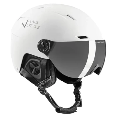 Abbildung von BLACK CREVICE Skihelm mit Visier Kirchberg weiß, L (58 61cm)…
