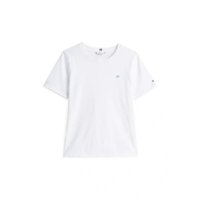 Abbildung von Tommy Hilfiger Contrast FLAG TEE Tshirt basic, Damen, Größe: Medium, Optic white