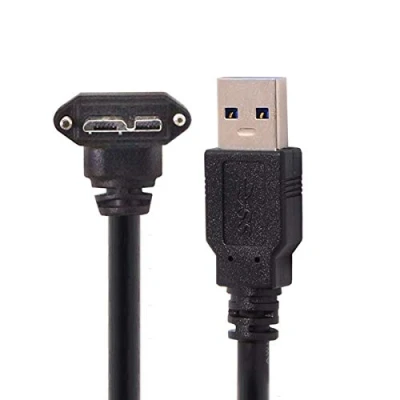 Abbildung von chenyang USB 3.0 auf Micro B Datenkabel mit Schraubbefestigung für Industriekamera 90 Degree UP Angled 3.0M