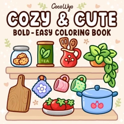 Abbildung von Cozy &amp; Cute: Coloring Book for Adults and Teens, Bold Easy Designs Relaxation with Hygge Inspirations (Bold Coloring)