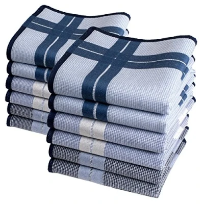 Abbildung von Merrysquare Taschentücher Stoff Herren Großes Format 40cm x 12 Stück 100% Baumwolle Modell HAMILTON