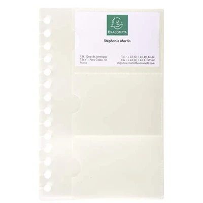 Abbildung von Exacompta 85034E 10er Pack Visitenkartenhüllen für 75034E 3 Visitenkarten pro Seite 19x12,5cm glasklar