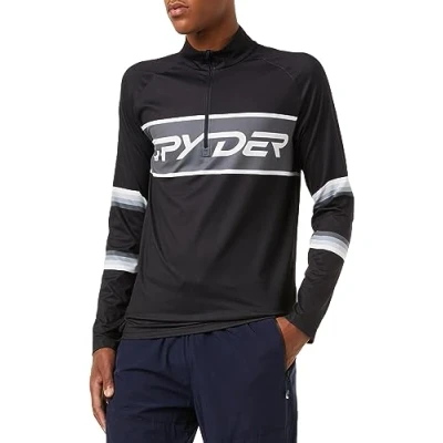 Abbildung von Spyder Skirolli Premier ZIP Tneck Langarmshirt, Herren, Größe: Medium, Schwarz