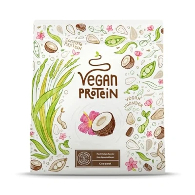 Abbildung von Veganes Proteinpulver Kokos 600g Eiweißpulver Premiumqualität Protein Made in Germany Alpha Foods