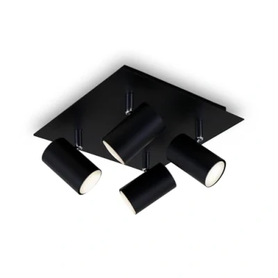 Abbildung von Briloner Leuchten Deckenspot, Schwenkbar, Deckenlampe, Deckenleuchte 4 flammig, GU10, max. 40 Watt, Schwarz