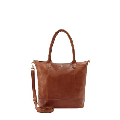 Abbildung von Gusti Shopper Leder Mia Handtasche Damen Arbeitstasche Braun mit Reißverschluss