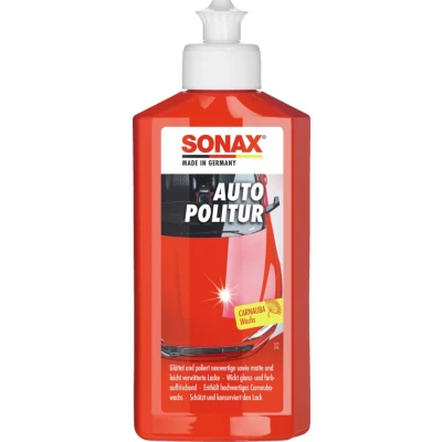Abbildung von SONAX AutoPolitur (250 ml) für neuwertige, matte &amp; leicht verwitterte Bunt Metallic Lacke, Art Nr. 0300100, Rot (Rot)