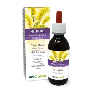 Abbildung von Gelber Steinklee (Melilotus officinalis) Kraut mit Blüten Alkoholfreier Urtinktur Naturalma Flüssig Extrakt Tropfen 120 ml Nahrungsergänzungsmittel Veganer