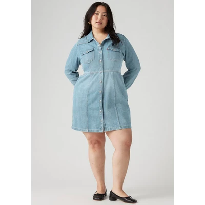 Abbildung von Levi&#039;s Plus Flynn Western Dress Jeanskleid, Damen, Größe: 46/48, Plant pause