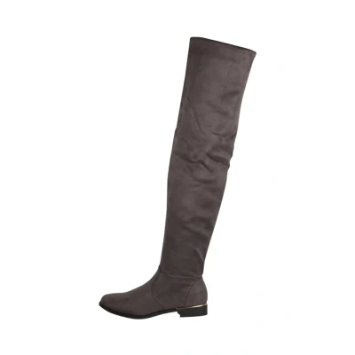 Abbildung von Elara Damen Stiefel Overknees Wildlederoptik Chunkyrayan EL502 Grey 37