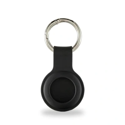 Abbildung von Hama Schlüsselanhänger für Apple AirTag (Hülle AirTag, Schutzhülle, Anhänger, Silikon Look, mit Karabiner, Hülle kratzfest, zur Befestigung an Schlüsselbund, Koffer, Schulranzen etc.) schwarz
