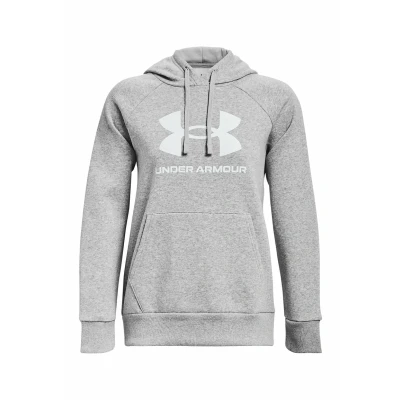 Abbildung von Under Armour Rival BIG LOGO Kapuzenpullover, Damen, Größe: Large, Mod gray light heather