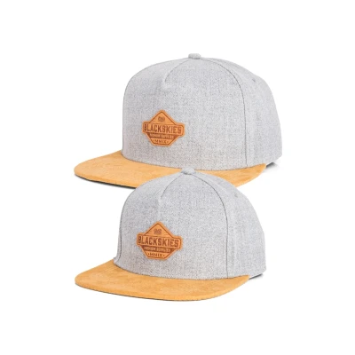 Abbildung von Blackskies® Essentials Snapback Cap 2er Set Eltern Kinder Partnerlook Baseball Mutter Vater Kind Geschenk Mini Me Basecap Papa Sohn &amp; Mama Tochter Grau Braun 49 54 cm