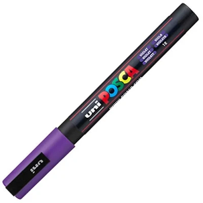 Abbildung von uni ball 186534 POSCA Marker mit feiner Rundspitze, violett