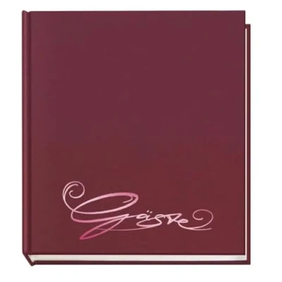 Abbildung von VELOFLEX 5420020 Gästebuch Classic mit Prägung Gäste, 144 Seiten weißes blanko Papier, 205 x 240 mm, wein rot