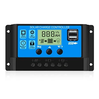 Abbildung von Thlevel 30A 12V/24V Solar Laderegler Ladegerät Controller Solarpanel Batterie Intelligente Solarregler PWM mit 5V Dual USB Port LCD Anzeige für Blei Säure Batterien