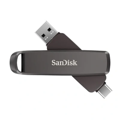 Abbildung von SanDisk Extreme PRO DUAL Drive 512GB, Flash Laufwerk 2 in 1 USB Type A und C, Hochleistungs,Lesegeschwindigkeit bis zu 1000 MB/s, Automatische Backup, Dateiverwaltung Metallgehäuses, Schwarz