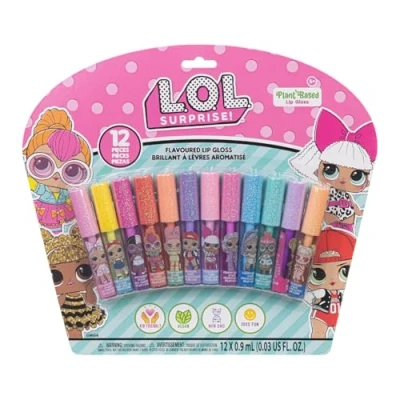 Abbildung von L.O.L Überraschung 12 Stück Pflanzenbasierter Lippenglänz, Mädchen Party Gefallen, erstes Make up Set für Mädchen, perfekt Partys, Sleepovers und Geburtstagsgeschenke, Alter 5 von Townley Girl